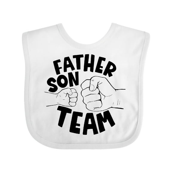 Inktastic Father's Day Father Son Team Parent Child Fist Bump Boys or Girls Baby Bib