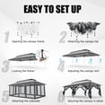 thumbnail image 4 of COBIZI 12x20 Pop-up Gazebo Patio Gazebo Outdoor Gazebo Canopy with Mosquito Netting Patio Tent Backyard Canopy with 2-Tiered Vented Top 3 Adjustable Height and 144 Square Ft of Shade, Dark Gray, 4 of 13
