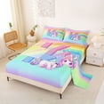 thumbnail image 2 of Erosebridal Unicorn Gifts Full Size Sheets For Girls,Dreamy Princess Style First Letter K Bed Sheets For Kids 4-Piece, 2 of 6