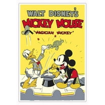 Magician Mickey - Starring Mickey Mouse & Donald Duck - Vintage Film Movie Poster c.1937 - Master Art Print (Unframed) 13in x 19in