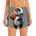 thumbnail image 2 of Hirioo Cartoon Pandas Basketball for Women's Double Layer Athletic Shorts High-Performance Gym Shorts with Inner Pocket, Elastic Waistband-XX-Large, 2 of 7