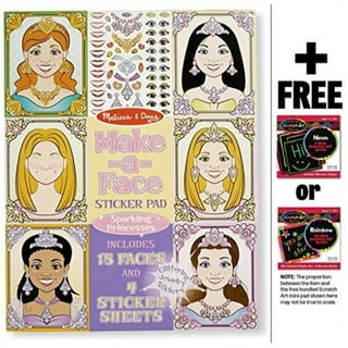 24Pcs Princess Make Face Stickers Cartoon Stickers Book Crafts for
