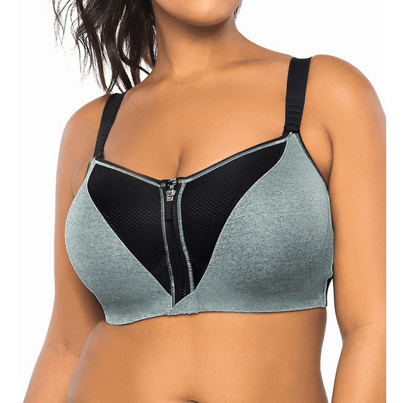 CURVY COUTURE Dusty Blue Mid-Impact Underwire Sports Bra, US 44C, UK 44C, NWOT