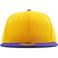 thumbnail image 2 of Solid Cotton Snapback Flat Brim Baseball Cap Adjustable Classic 6 Panel Hat, 2 of 4