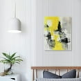 thumbnail image 4 of Nawypu  Yellow Wall Decor Gray Canvas Pictures Wall Art Abstract Paintings Black White Large Framed Artwork for Bedroom Living Room Kitchen Office Bathroom Decorations, 4 of 5