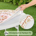 thumbnail image 5 of Colorful Bohemian Style Round Tablecloth - Elasticized Edge for 52 to 56 Inch Tables - Vibrant Table Cover for Party, 5 of 7