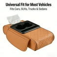 thumbnail image 4 of Multifunctional Pu Leather Car Armrest, PU Leather Center Console Cover Cushion, Armrest Storage Box Pad with Phone & Tissue Holder for Most Cars, 4 of 10