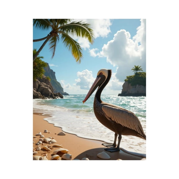 Paint by Numbers Kit for Adults, Tropical Beach Pelican Ocean Scenery Paint by Numbers, Easy Paint by Numbers Kit for Adults Beginner, DIY Adult Paint by Number Kits on Canvas, Home Decor