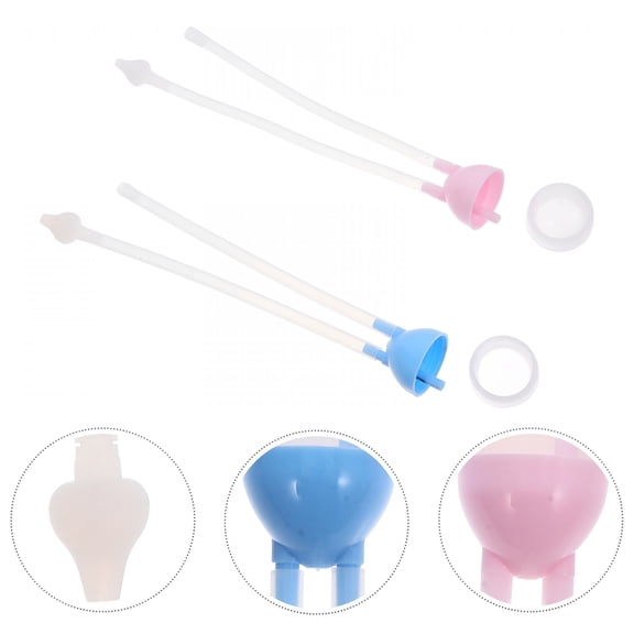 XIRQI Silicone Infant Nasal Aspirators, 2pcs Newborn Nose Suckers Home Baby Nose Cleaning Tools Infant Nose Cleaners