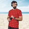 thumbnail image 4 of Wukai White and Green Polka Dot Print Men's Short-Sleeved Mesh T-Shirt,Quick-Dry Short Sleeve Workout T-Shirt-, 4 of 8