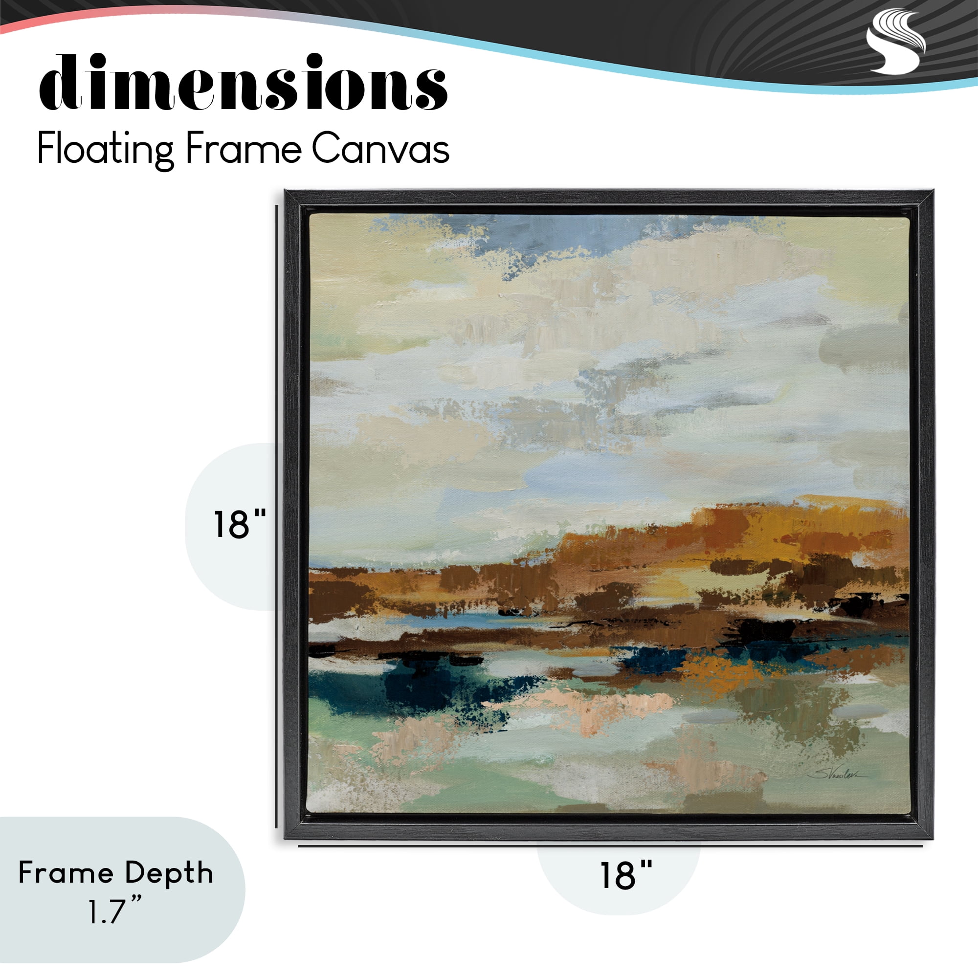 Stupell Industries American West Distortion Black Framed Floater Canvas Wall Art, design by Silvia Vassileva