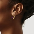 thumbnail image 3 of Primal Gold 14 Karat Yellow Gold 7mm Rhodolite Garnet Leverback Earrings, 3 of 4
