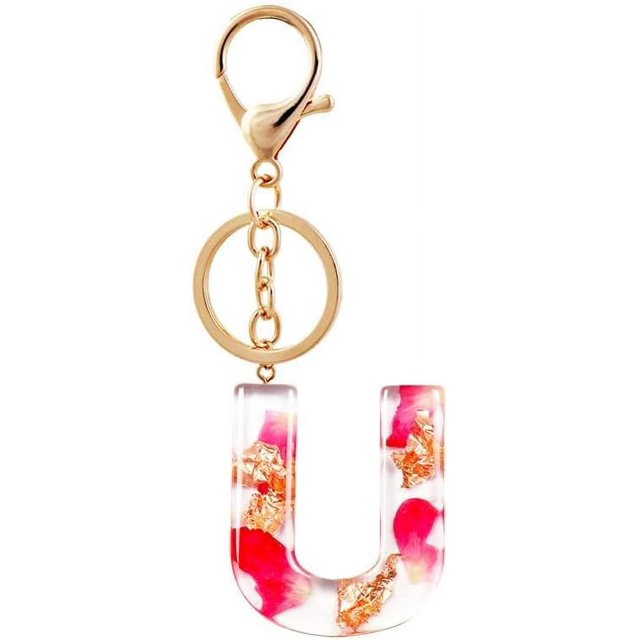 Letter Keychain,26 Letters A-Z Decorative Letter Keychain,Name Keychain for Women Girls Men Teenager Gift
