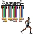 thumbnail image 7 of Running Medal Hanger Display Sports Run Medal Holder over 60+ Medals Award Iron Rack Frame Wall Mount Hanging Decor for Runner Marathon Athlete Competition Ribbon Medal Black 15.7 x 5.9Inch, 7 of 7