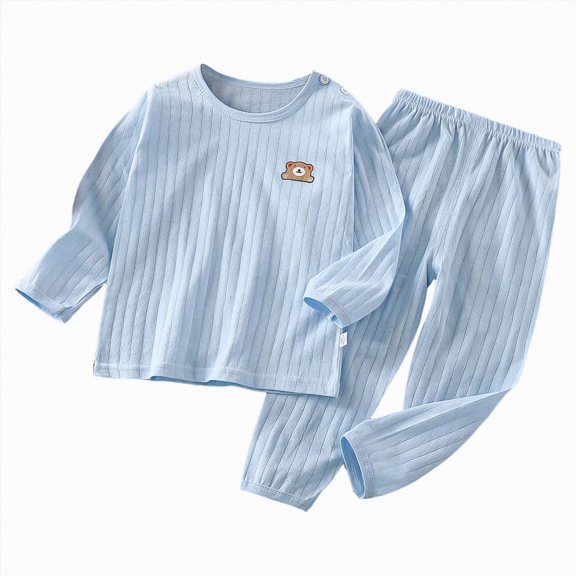 UAYOTSE Comfort Long Sleeve Two Piece Outfit for Toddler Boys, Casual Sleepwear and Indoor Loungewear Set Size 3-4 Years