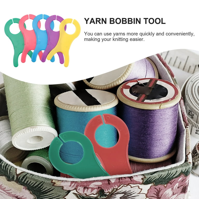 50 Pieces Yarn Bobbins Spool, 5 Colors Thread Knitting Sewing Crochet Weave  Winder Tool Plastic Cross Stitch Bobbin Organizer Thread Holder for