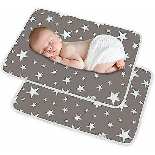 2 Pack Baby Waterproof Changing Mat Portable Nappy Change Mat Unisex Infant Diapering Pads