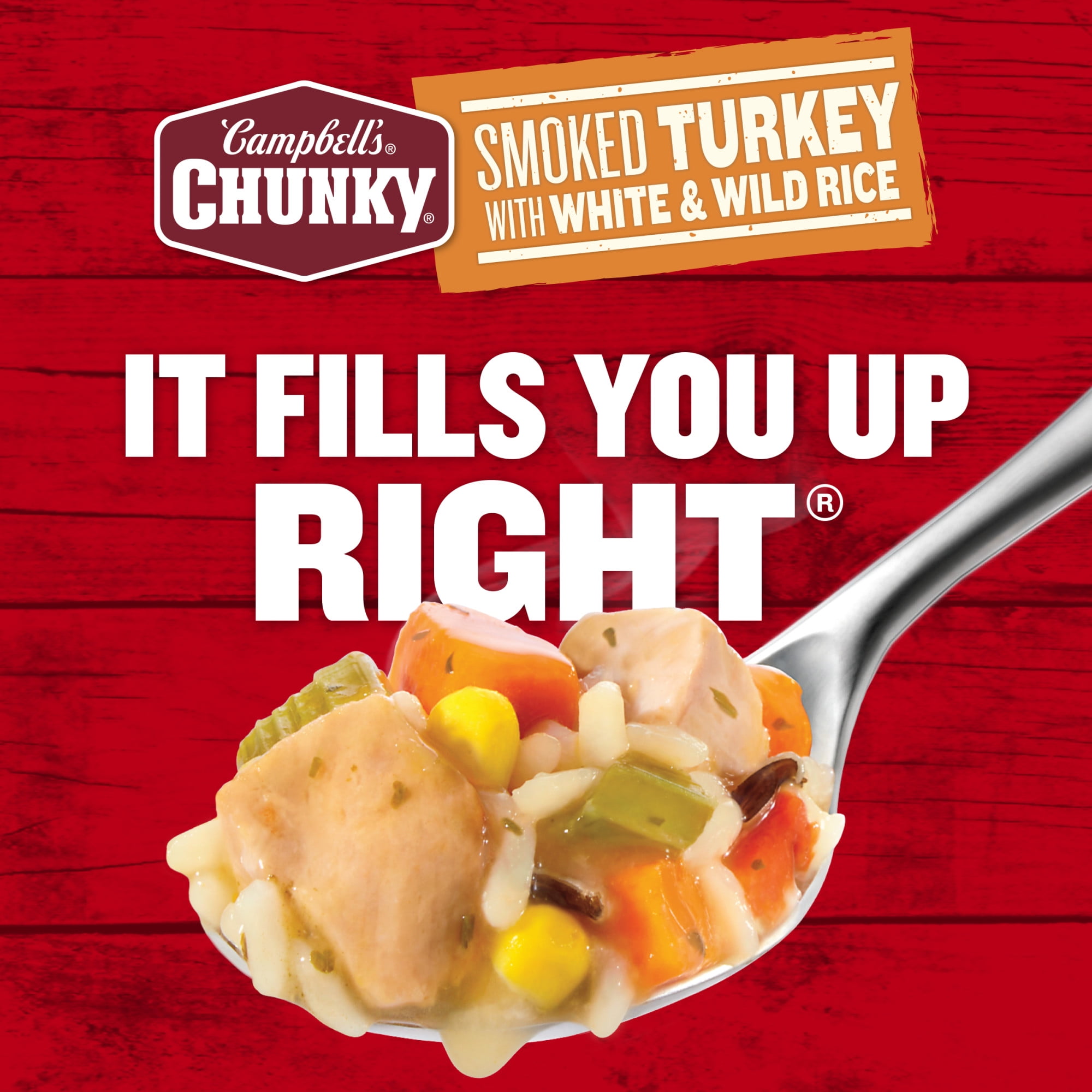 (5 pack) Campbell’s Chunky Soup, Ready to Serve Smoked Turkey with White and Wild Rice Soup, 18.6 oz Can