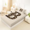 thumbnail image 4 of Erosebridal Teens Adults B Personalized Initial Twin Sheet Sets 3pcs,Leopard Print Bow Knot Bedding For Girls Boys, 4 of 5