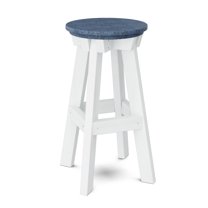 Wildridge Heritage Barstool, Patriot Blue and White - Outdoor Weather Resistant Recycled Plastic Furniture for Patio