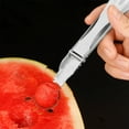 thumbnail image 4 of Cortadora de sandía Cubiadora de cubos Herramienta tres en uno | Juego de tenedores de cuchara para cortar frutas de acero inoxidable | Divisor de melón multifuncional | Corte de precisión, 4 of 8