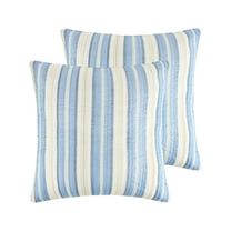 Levtex Home - Tropical Sea Quilt - Euro Sham - Stripes - Blue and Yellow - Quilt (26x26in.) - Reversible - Cotton