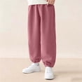 thumbnail image 2 of Plebaso Boys Girls Baggy Jogger Sweatpants Elastic Waist Casual Trousers Corduroy Pants with Pockets for Kids, 2 of 6