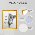 thumbnail image 2 of Aarocafa – Humorous Highland Cow "Are You Pooping?" Ornate Gold Plastic Frame Canvas Art – Luxe Playful Decor for Eclectic Spaces – 16x16in – Gold Frame, 2 of 7