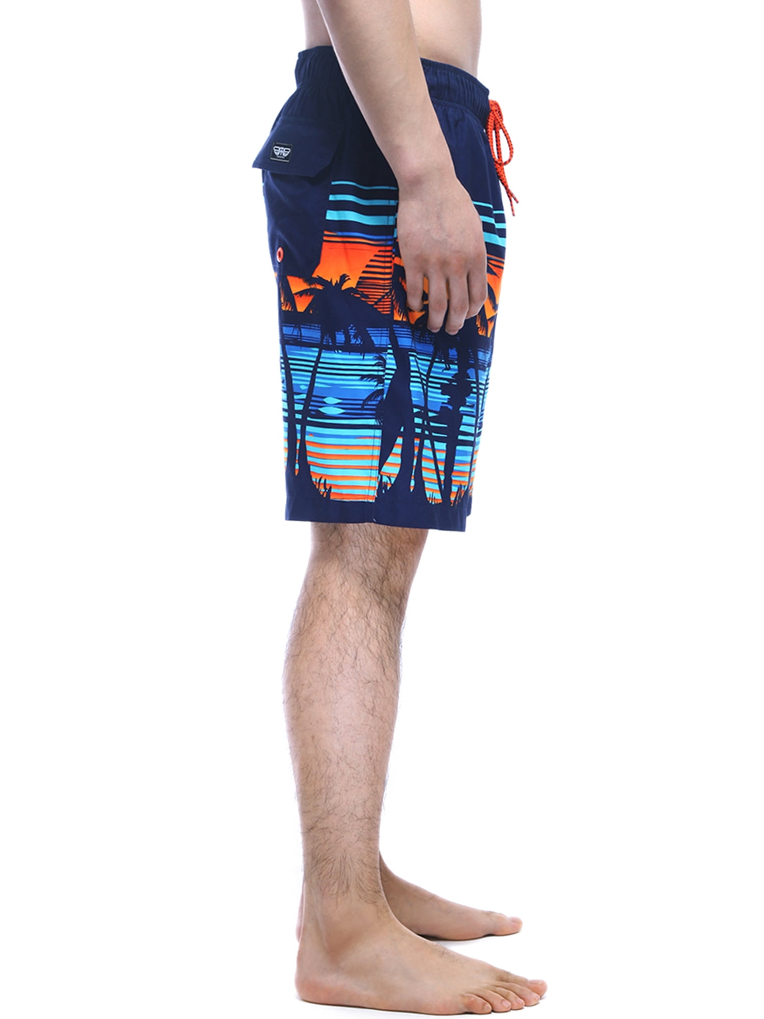 Rokka&Rolla Men's 8" Mesh Lined Swim Trunks, up to Size 2XL