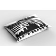 thumbnail image 2 of Detroit Pillow Sham Monochrome Grunge City Silhouette with American Flag United States Michigan, Decorative Standard Size Printed Pillowcase, 26 X 20 Inches, Black and White, by Ambesonne, 2 of 2