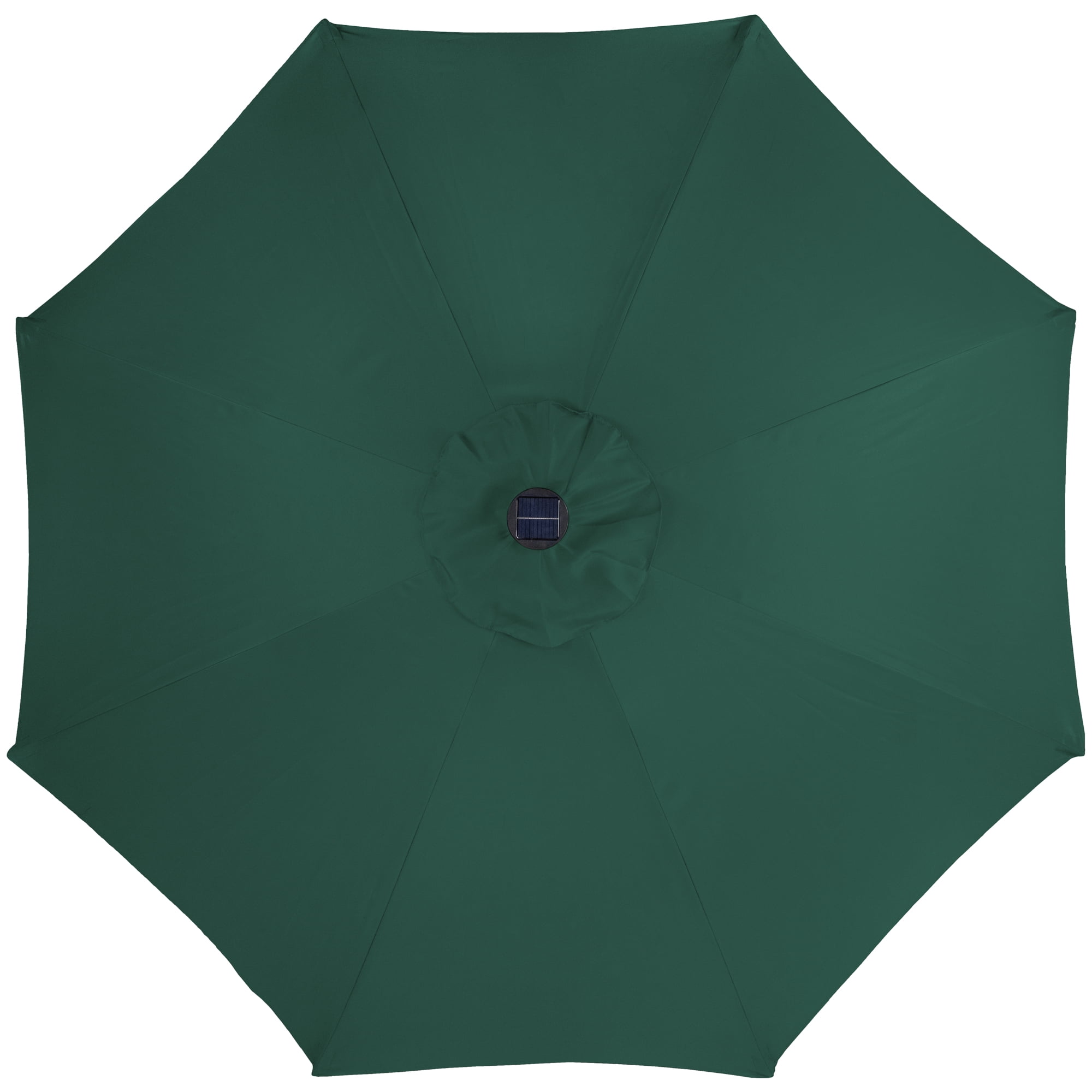 Northlight 9ft Solar Lighted Outdoor Patio Market Umbrella with Hand Crank and Tilt, Hunter Green