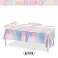 thumbnail image 2 of Mantel de plástico arcoíris, cubierta de mesa Rectangular, mantel de lámina holográfica, decoración de fiesta de arcoíris, 2 of 7