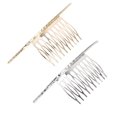 thumbnail image 5 of 2 peines laterales simples para el cabello, peine dulce, peine para el cabello, para mujeres, niñas, damas (dorado, plateado), 5 of 5