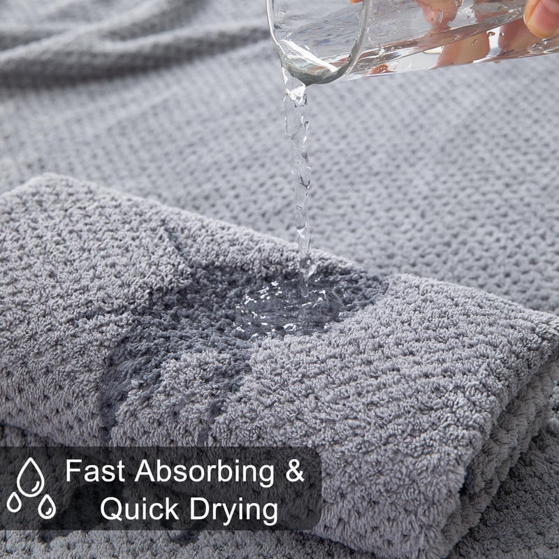 Dark Gray Bath Towels, 4 Pack Oversized Bath Sheet Towels by Muddy Cat Home - 600 GSM, Ultra Soft