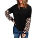 thumbnail image 1 of Sudadera de mujer de manga larga con estampado de leopardo y cuello redondo para el hogar al aire libre negro M, 1 of 5