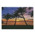 thumbnail image 1 of Tropical Cutting Board, Exotic Palm Trees Pattern with Beach and Ocean Sunset in Hawaii Summer Season, Decorative Tempered Glass Cutting and Serving Board, in 3 Sizes, by Ambesonne, 1 of 2