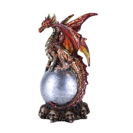 Pictures Dragon Wings - Small Winged Guardian Red Dragon on Orb