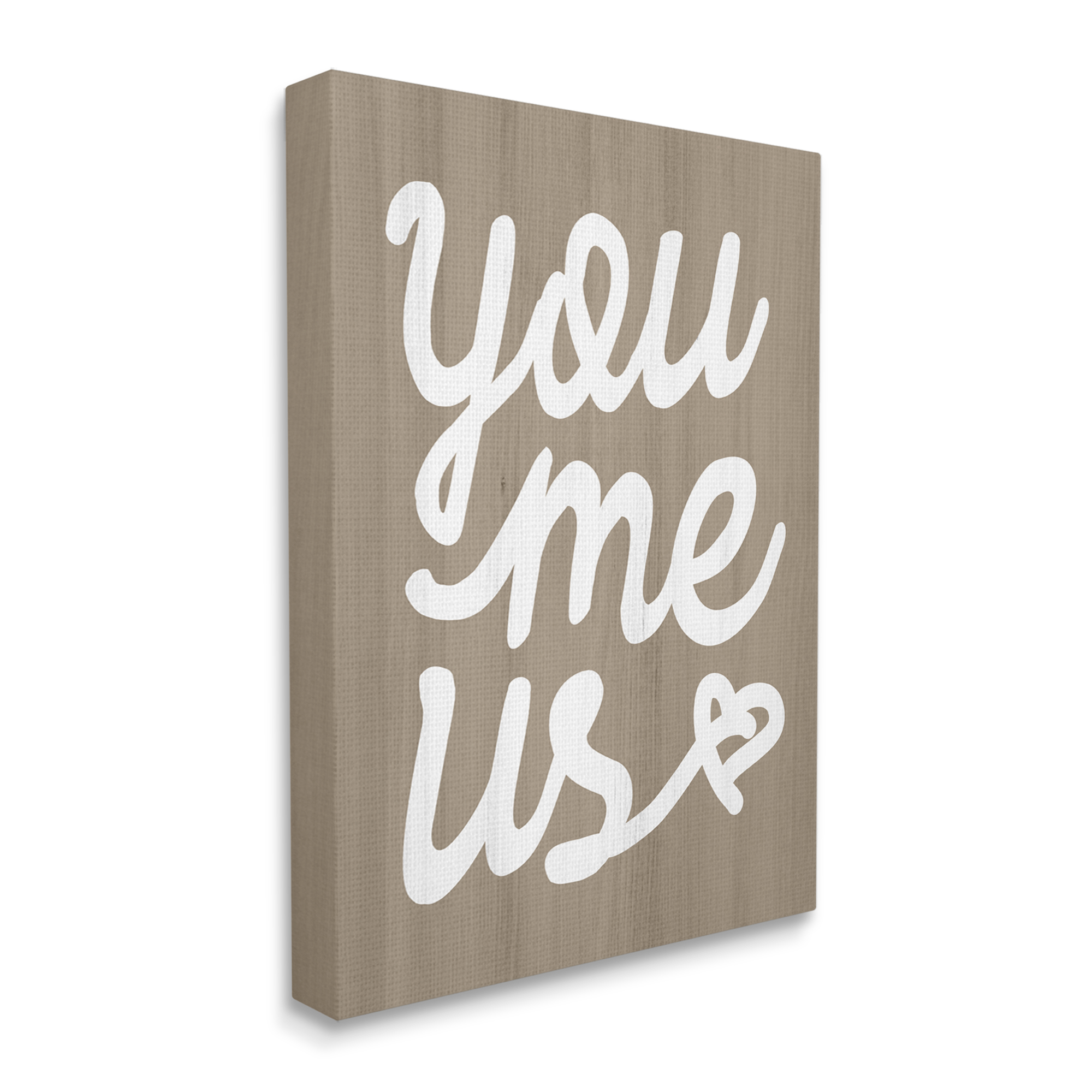 Stupell Industries You Me Us Romantic Love Grain Pattern Cursive Graphic Art Gallery Wrapped Canvas Print Wall Art, Design by Daphne Polselli