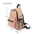 thumbnail image 3 of FORMRS School Backpack with Front Zippered Pocket 12" Student Travel Daypack, Pink and Yellow Striped Pattern, 3 of 6