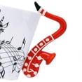 thumbnail image 2 of Taza de saxofón de 14 onzas Taza de café con notas musicales Taza de música de saxofón de cerámica Regalos para amigos Taza Nota musical Café (rojo), 2 of 5
