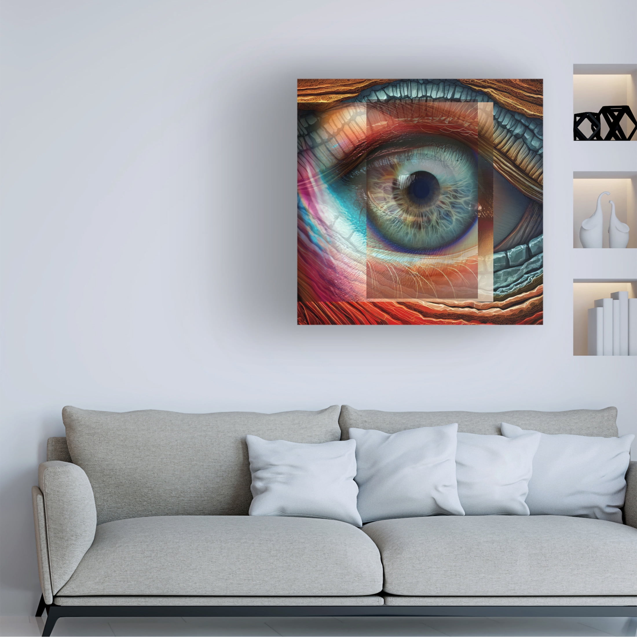 Canvas Wall Art - David Manlove 'Evolution Eyes 2' Wall Art for Living Room, Bedroom, or Office Décor by Trademark Fine Art - 24 x 24 Inches
