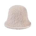 thumbnail image 1 of Sombreros de cubo plegables de invierno al aire libre gorra de viaje playa pescador sombrero de felpa borroso sombrero de cubo colores lisos para hombres mujeres, 1 of 5