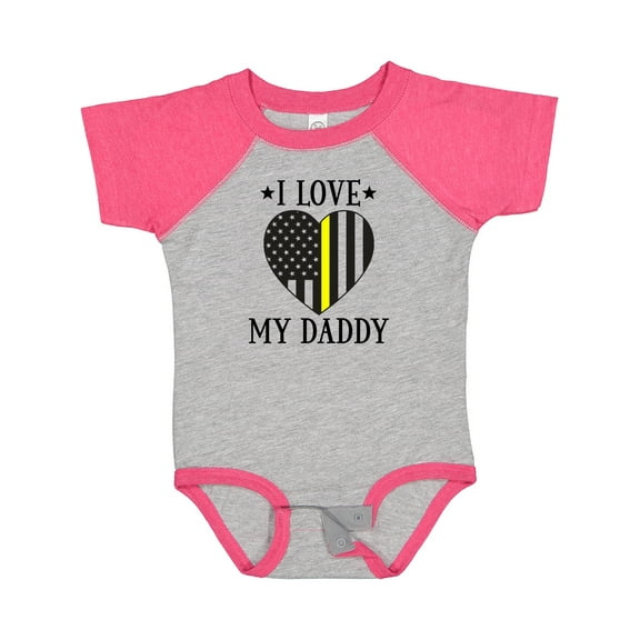 Inktastic Dispatcher Daddy Gold Line Emergency Boys or Girls Baby Bodysuit
