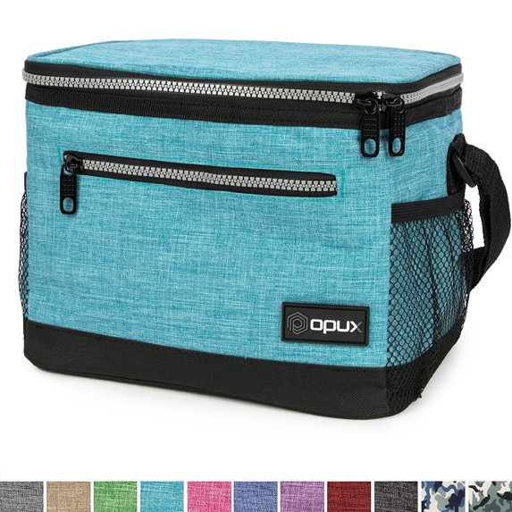 OPUX Premium Lunch Box, Insulated Lunch Bag for Men Women Adult | Durable School Lunch Pail for Boys, Girls, Kids | Soft Leakproof Medium Lunch Cooler Tote for Work Office | Fits 14 Cans (Aqua)
