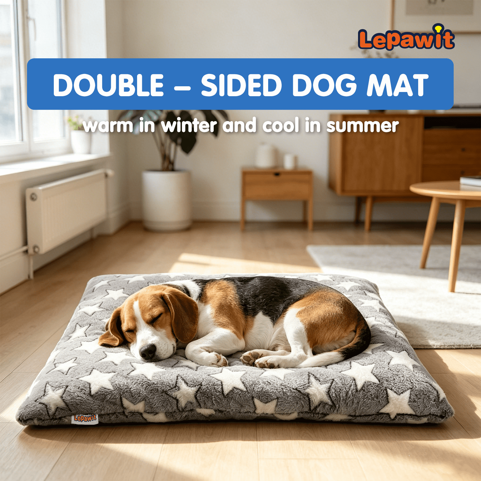 Lepawit Dog Cushion for Small & Medium Dogs, Non-Slip Pet Sleeping Pad, Soft & Durable Washable Dog Bed for Indoor & Outdoor Use