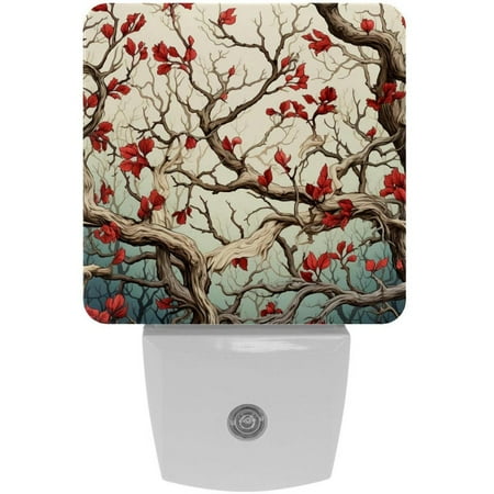 

Tree LED Square Night Lights - Energy Efficient and Contemporary Design - for Bedrooms and Hallways - Includes Sensor with Auto on/Off - Easy Installation
