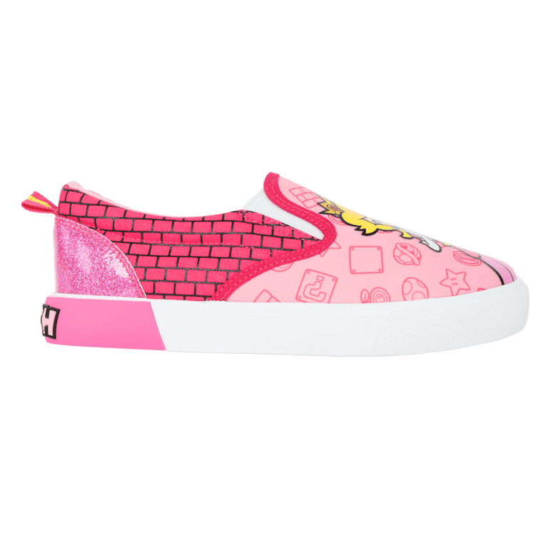Nintendo Mario Girls Princess Peach Slip-On Sneakers - Walmart.com