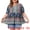 Deep Blue, variant on Women's Plus Boho Floral Print V Neck Short Sleeve Summer Blouses 1X Black