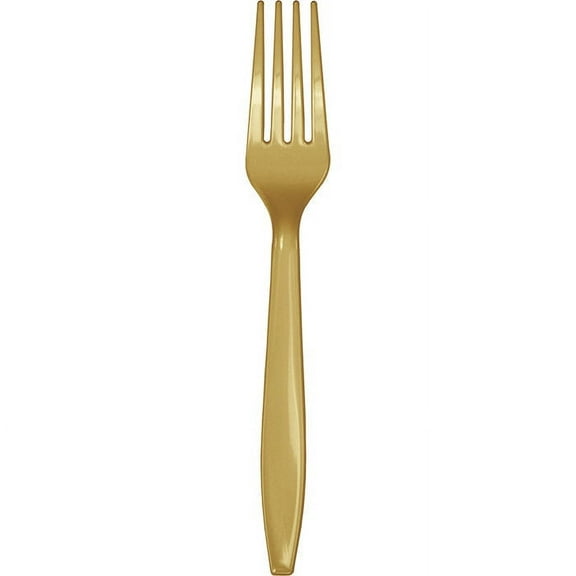 288 Count Bulk Pack Glittering Gold Plastic Forks