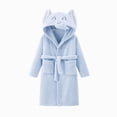 thumbnail image 4 of zuwimk Bath Robe for Boys, Teens Hooded Fleece Robe Cozy Loungewear Soft Nightwear Creeper Gamer Gifts for Kids(Blue,2-4 Years), 4 of 4